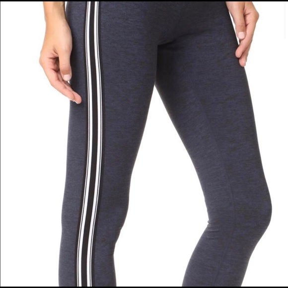 Spiritual Gangster Blue Workout Leggings w/ stripe - Picture 2 of 7